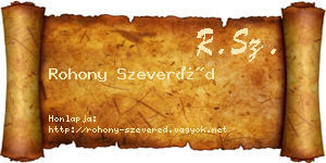 Rohony Szeveréd névjegykártya